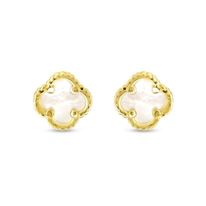 Bella  Earrings 10KY Mini MOP Clover Stud 1049H