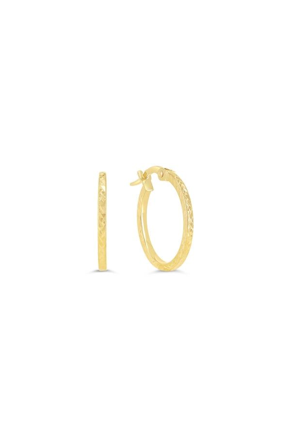 Bella Earrings 10KY Diamond Cut Hoop 1018I