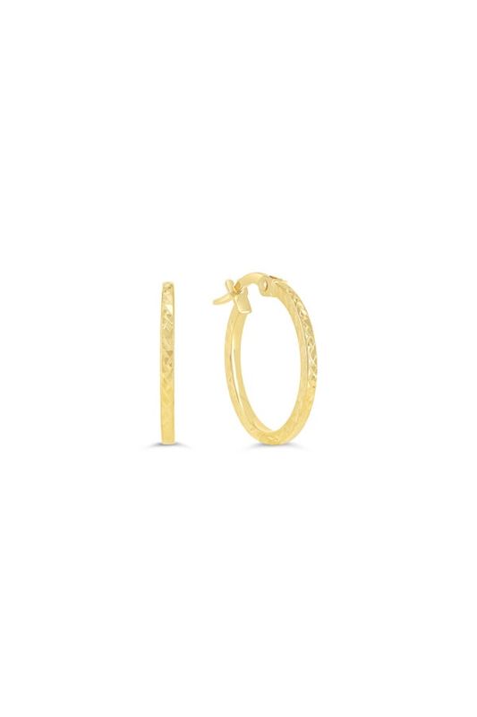 Bella Earrings 10KY Diamond Cut Hoop 1018I