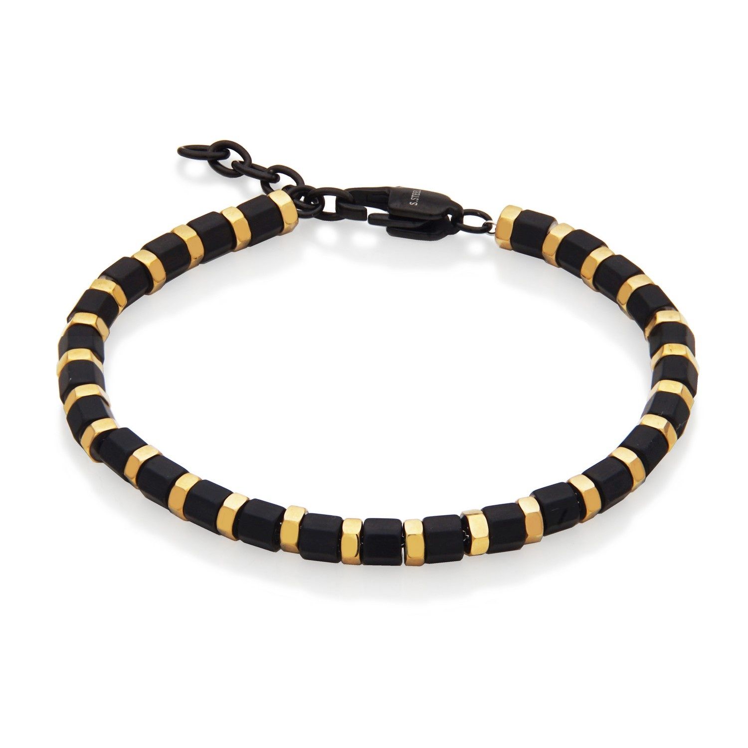 SteelX Matte Black &amp; IP Gold Bracelet T1XK060475
