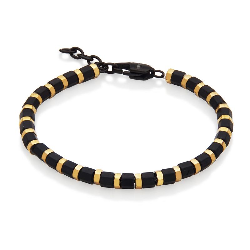 SteelX Matte Black &amp; IP Gold Bracelet T1XK060475