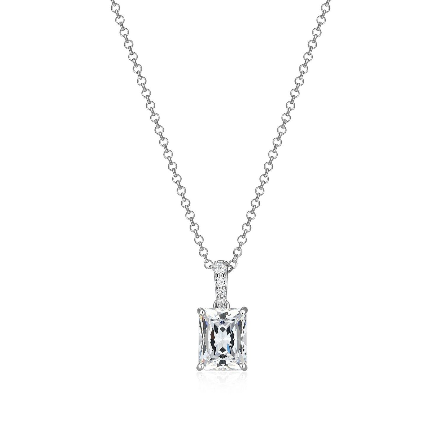 Reign Sterling Emerald Cut Necklace R3AWKD00Y1