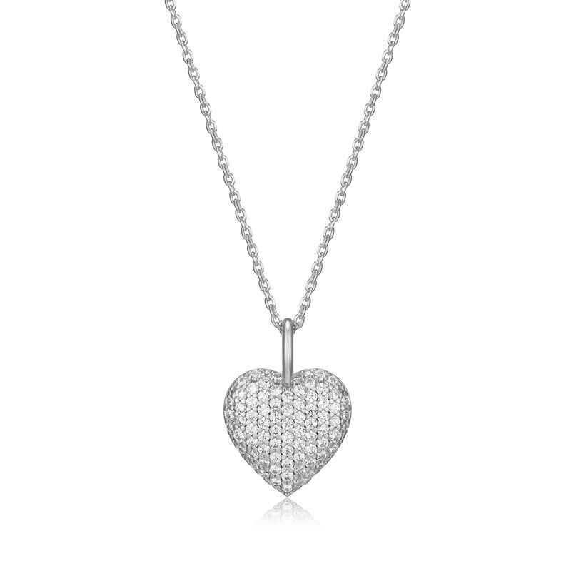 Reign Sterling Heart Necklace with Zirconia R3AVXX97ZZ