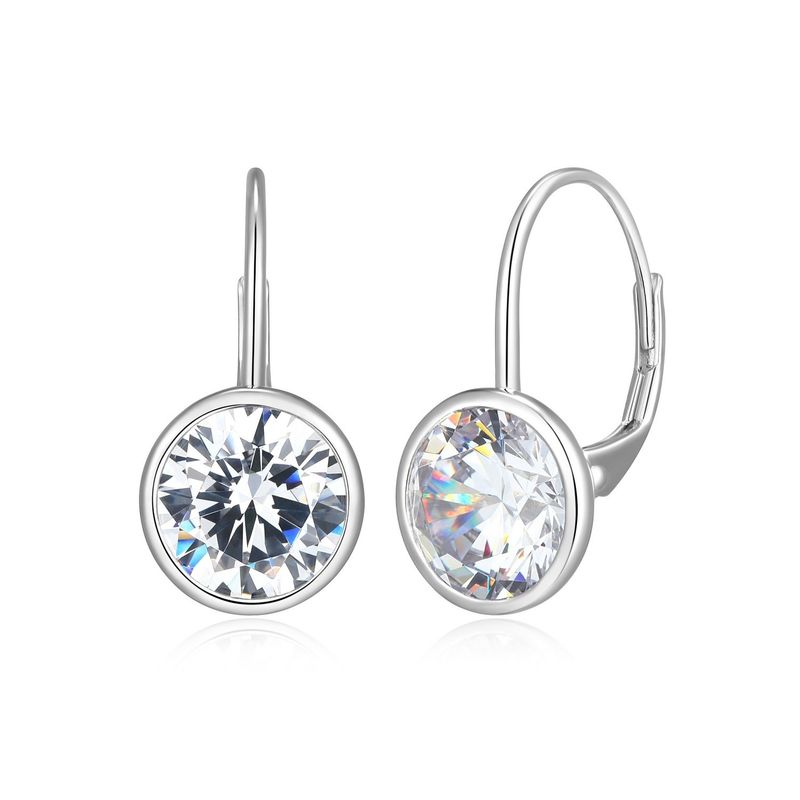Reign Sterling Earrings With Zirconia Lever Back R2AWCH006G
