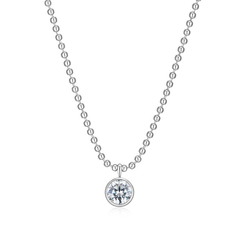 Reign Sterling Necklace With Bead Chain Zirconia R0ADX00046