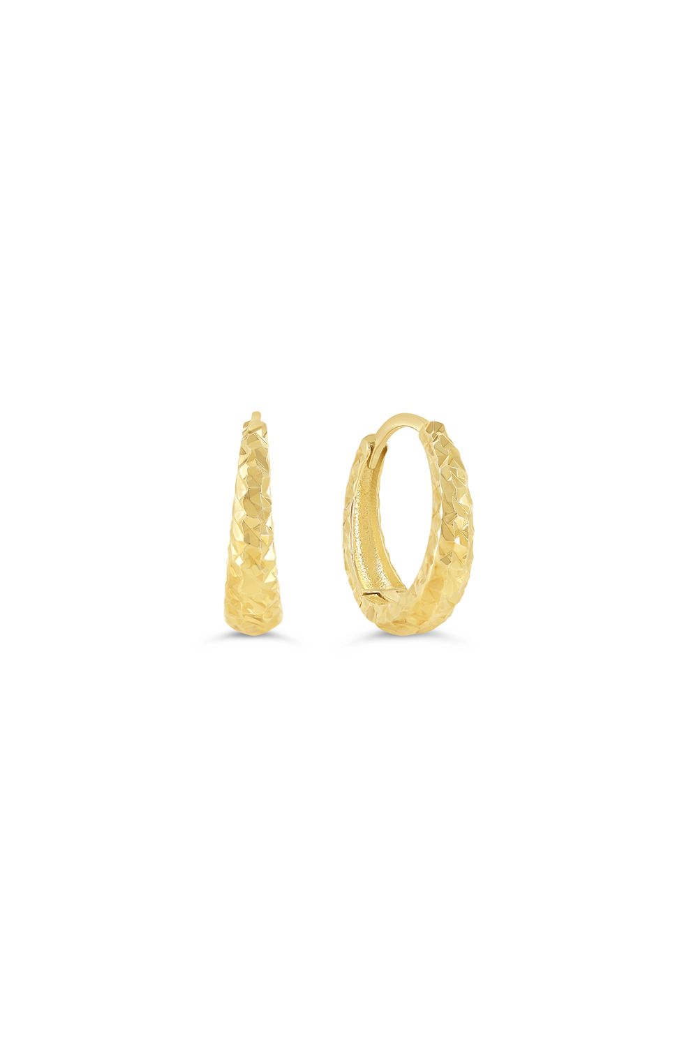 Bella Earrings 10KY Textured Huggie 1004I