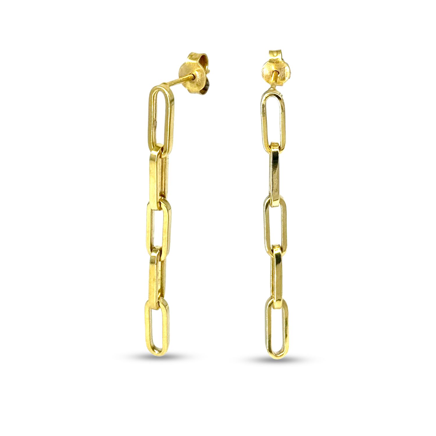 Bella Earrings 10KY Dangling Paperclip Stud 1014H