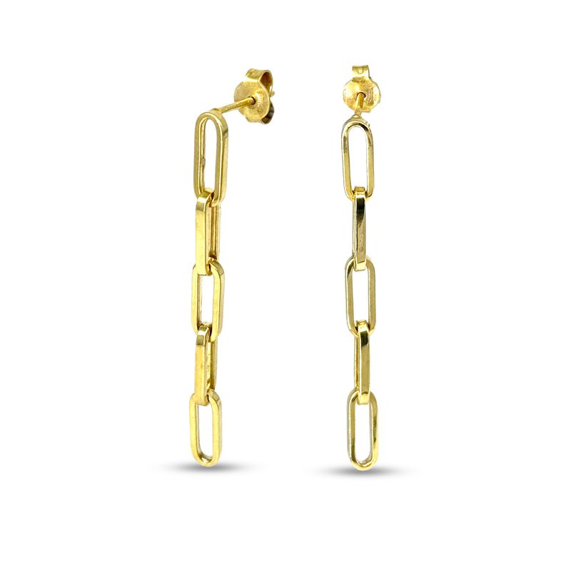 Bella Earrings 10KY Dangling Paperclip Stud 1014H