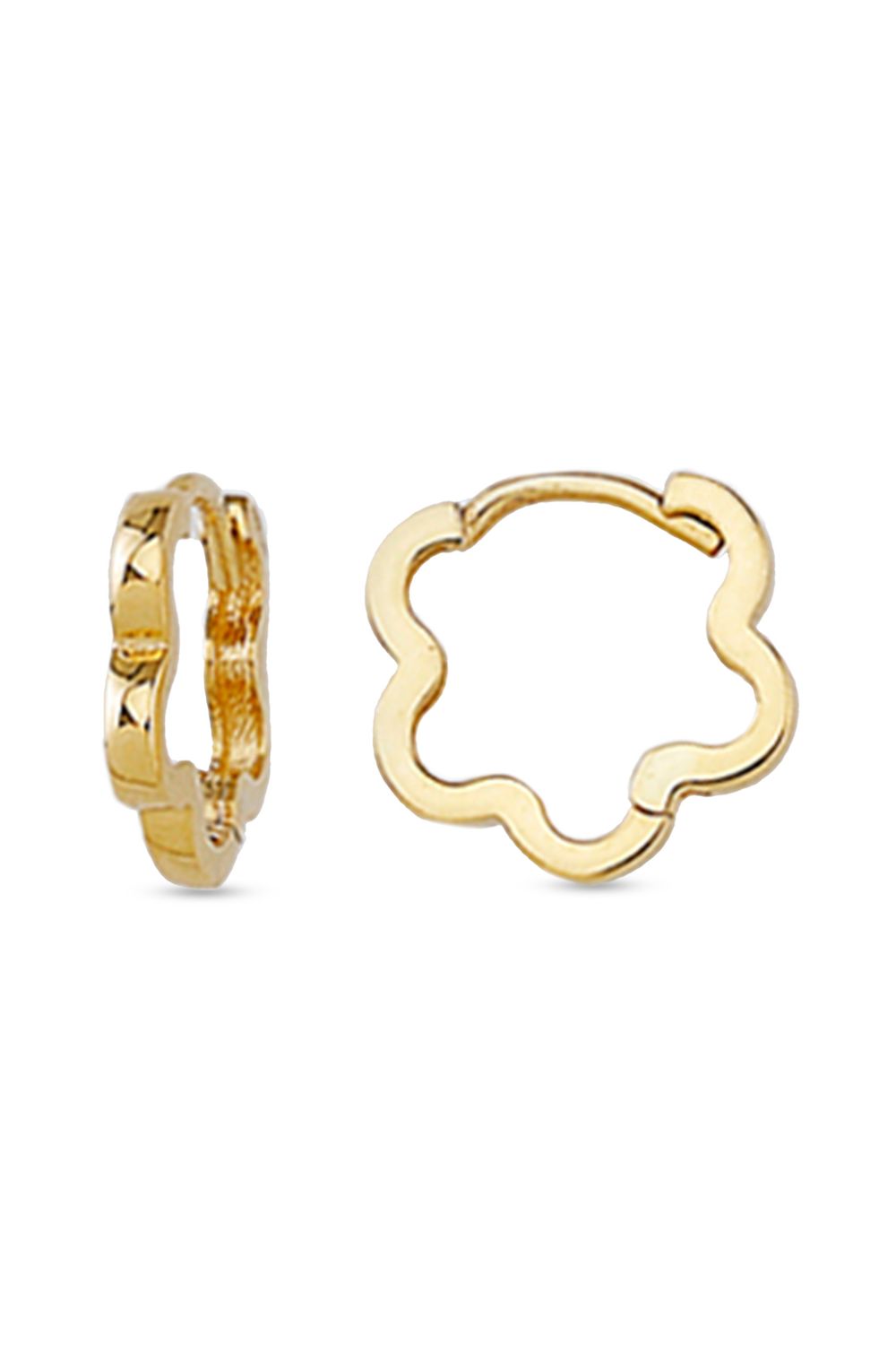 Bella Earrings 10KY Flower Huggie 1019I