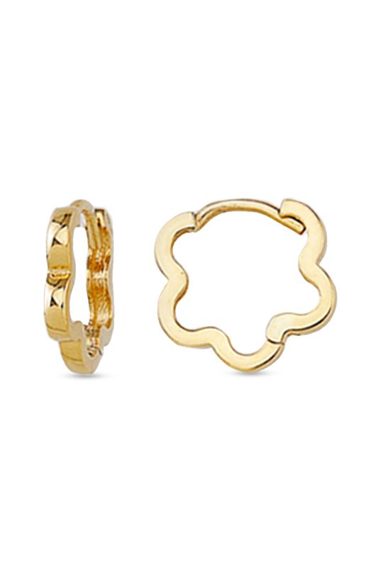 Bella Earrings 10KY Flower Huggie 1019I