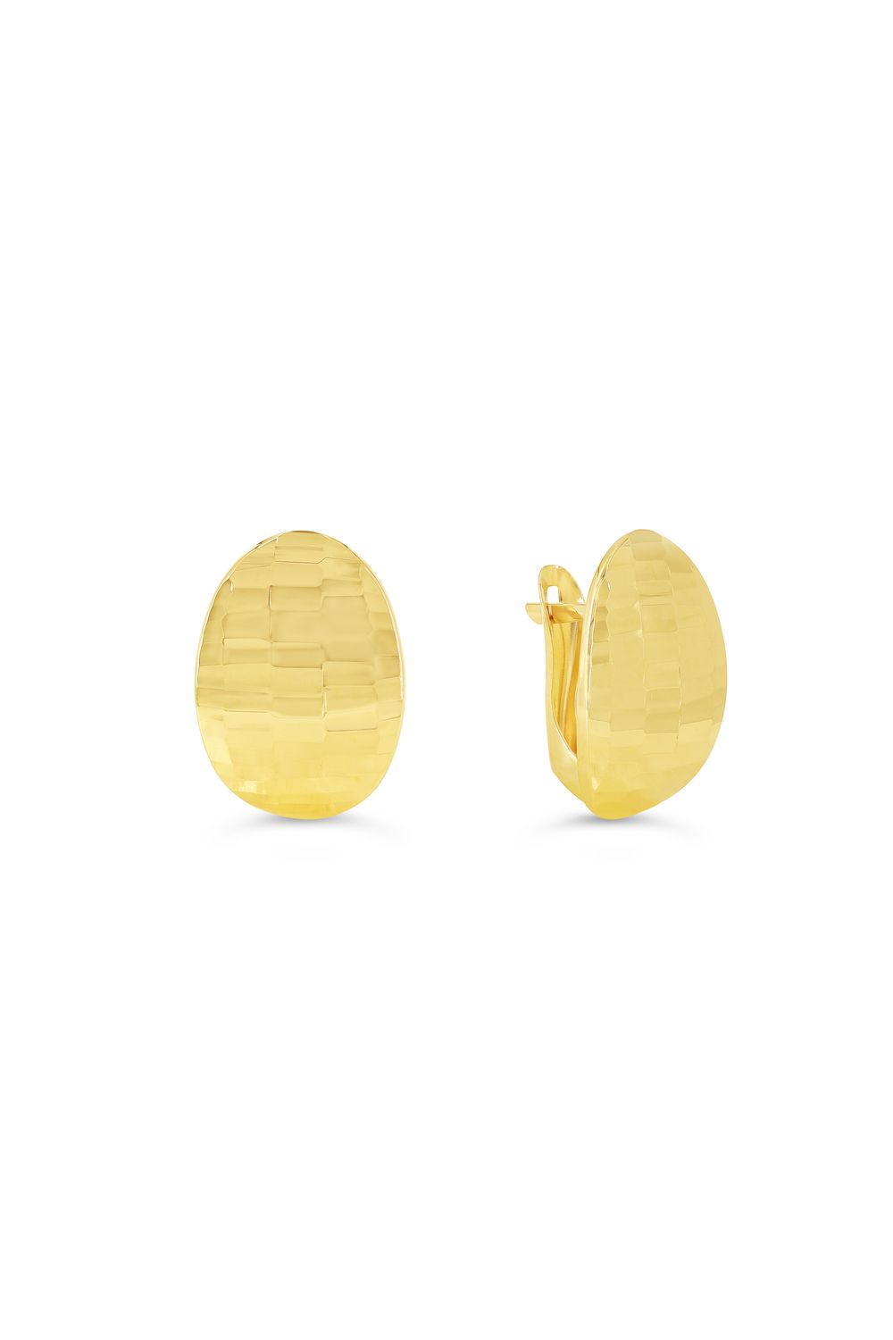 Bella Earrings 10KY Hammered Hinged Stud 1020I