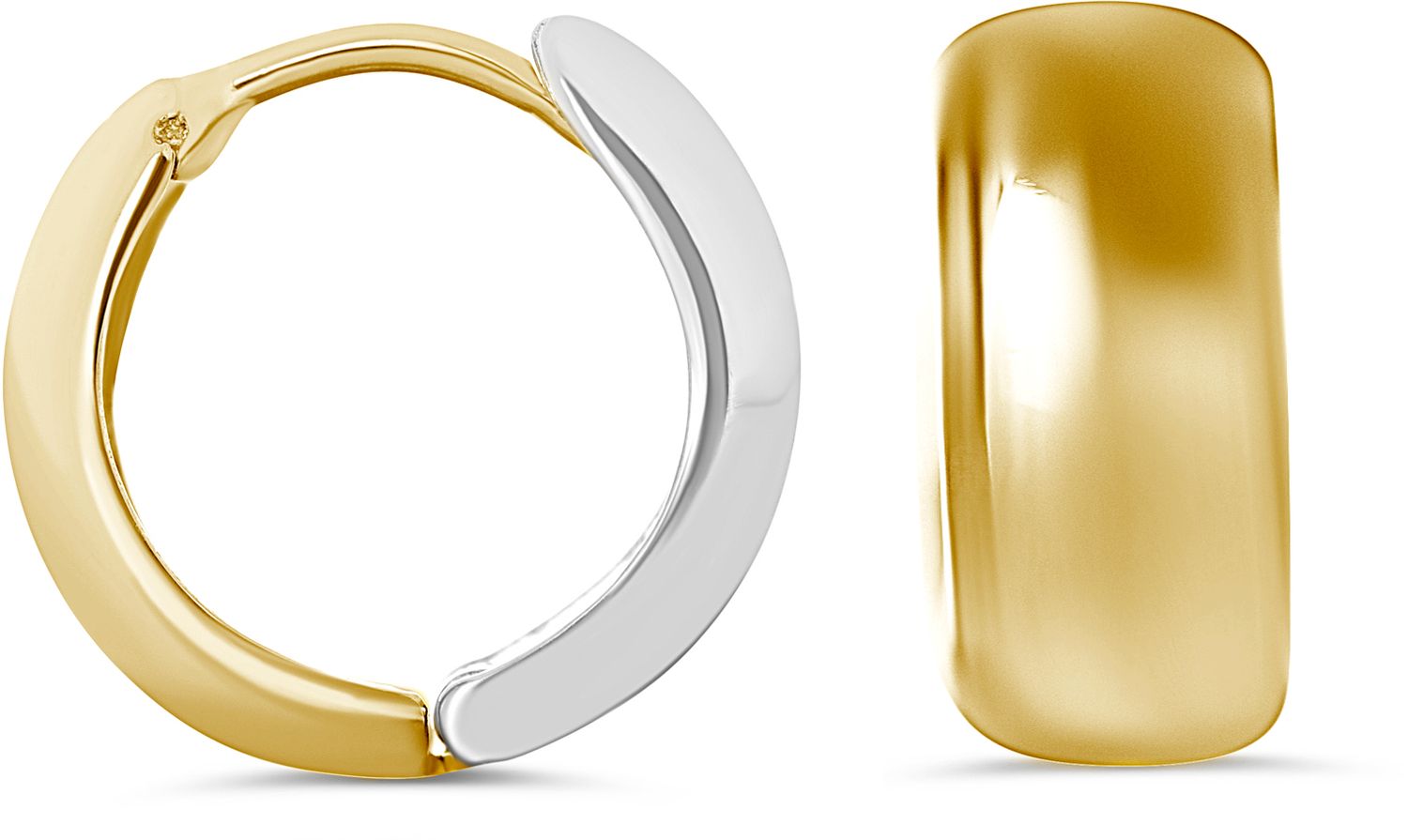 Bella Earrings 10KYW Polished Reversible Huggie 6030