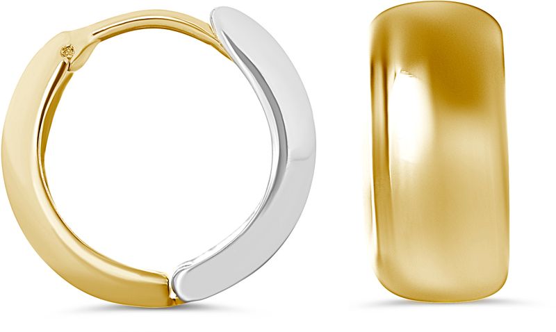 Bella Earrings 10KYW Polished Reversible Huggie 6030