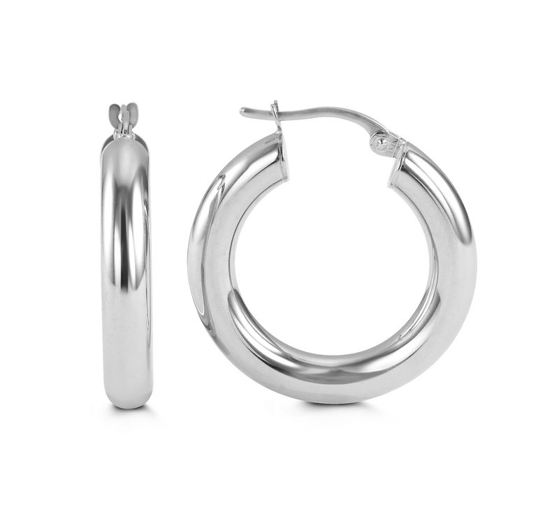 Bella Earrings 10KW 4mm Medium Tube Hoop 1195