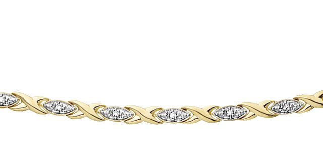 Corona Diamond 10KY .10TW Tennis Bracelet BBR1093