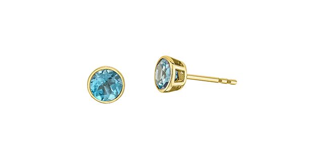 Corona Blue Topaz 10KY Gemstone Earrings EE4676