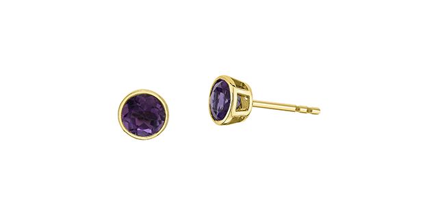 Corona Amethyst 10KY Gemstone Earrings EE4676