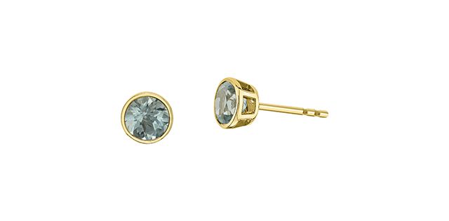 Corona Aquamarine 10KY Gemstone Earrings EE4676