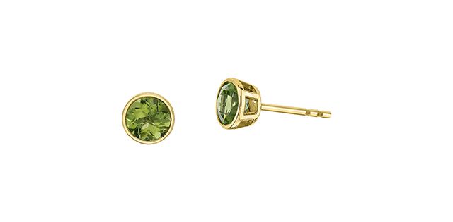 Corona Peridot 10KY Gemstone Earrings EE4676