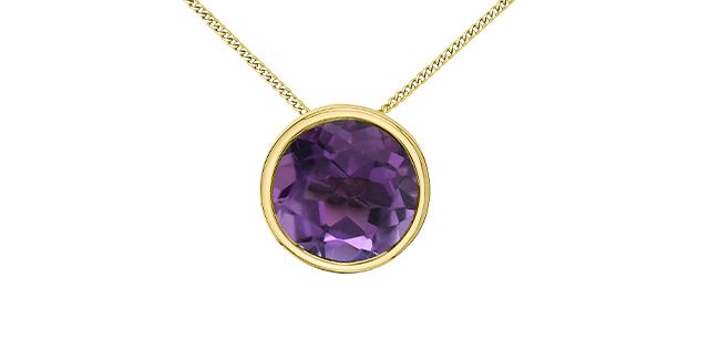 Corona Amethyst 10KY Gemstone Necklace PP4676