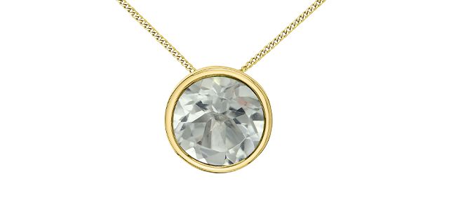 Corona White Topaz 10KY Gemstone Necklace PP4676