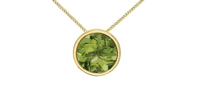 Corona Peridot 10KY Gemstone Necklace PP4676