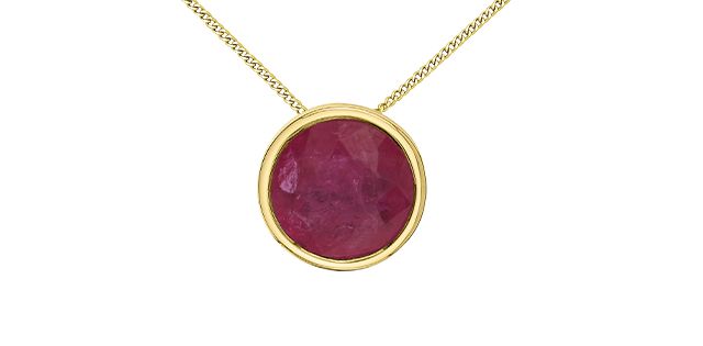 Corona Ruby 10KY Gemstone Necklace PP4676