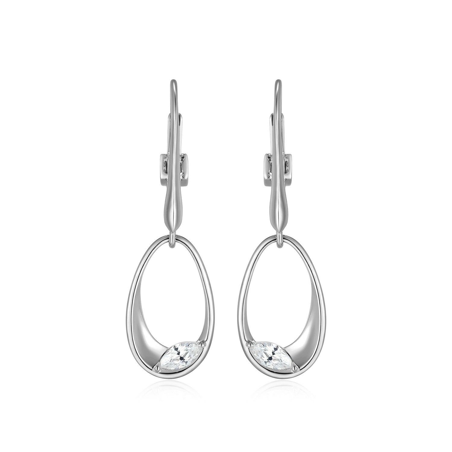 ELLE Sterling Cubic Zirconia Lever Back Earrings R2LCWC006G Wink