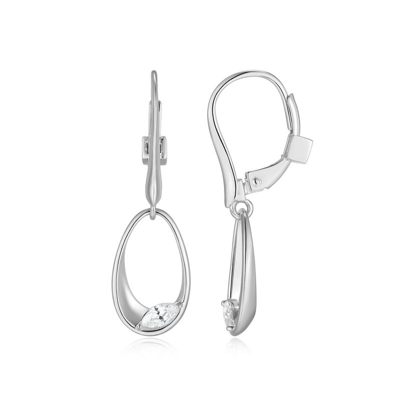 ELLE Sterling Silver Cubic Zirconia Lever Back Earrings R2LCWC006G Wink