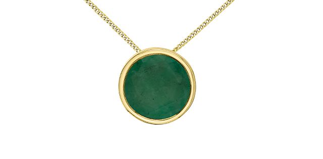 Corona Emerald 10KY Gemstone Necklace PP4676