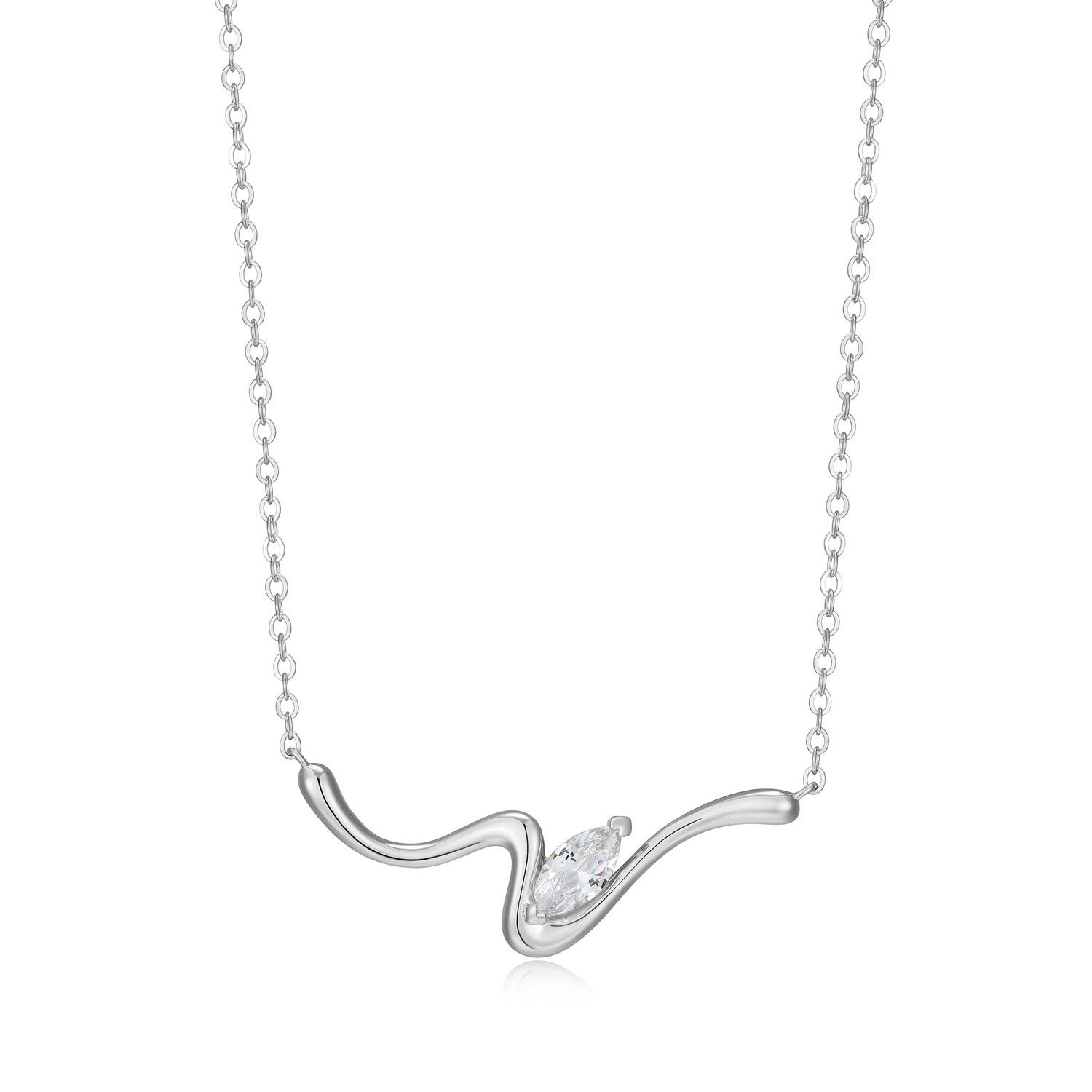 ELLE Sterling Silver Cubic Zirconia Necklace R0LC2H0048 Wink