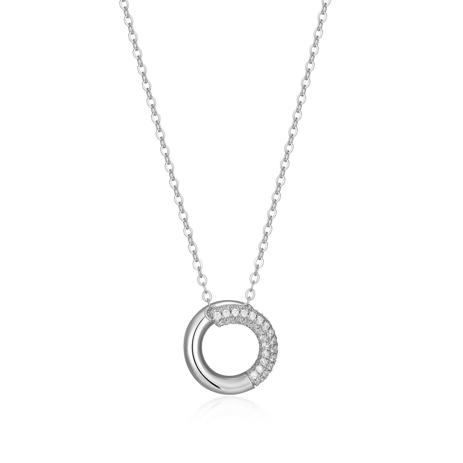 ELLE Sterling Silver Cubic Zirconia Necklace R0LC2J0048 Reversa