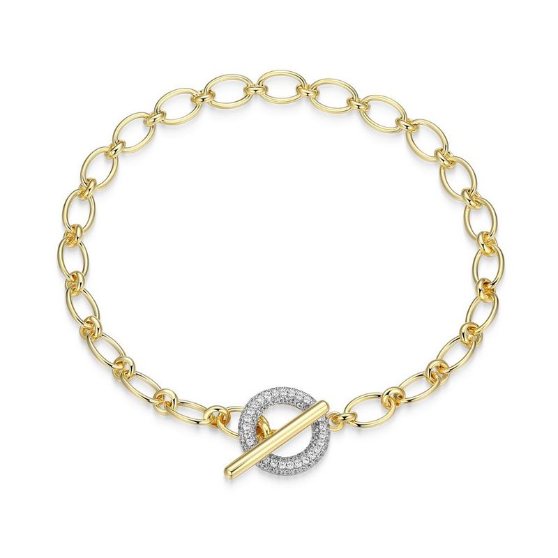 ELLE Gold Plated Sterling Silver Cubic Zirconia Bracelet 31LARQ97SR Reversa