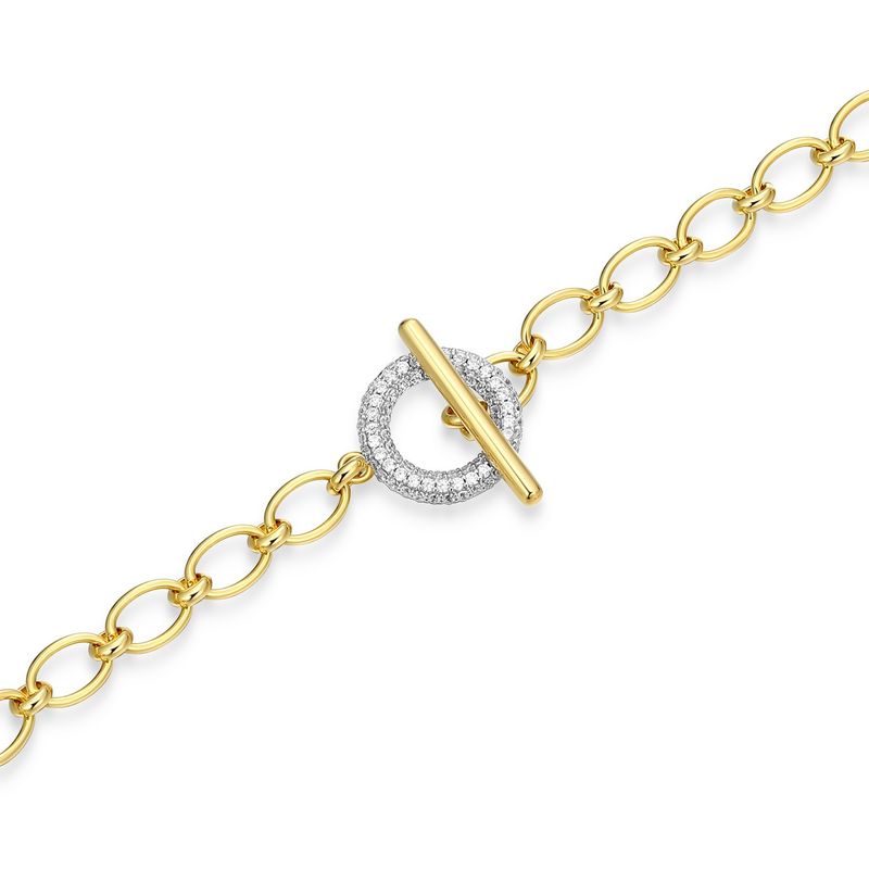ELLE Gold Plated Sterling Silver Cubic Zirconia Bracelet 31LARQ97SR Reversa