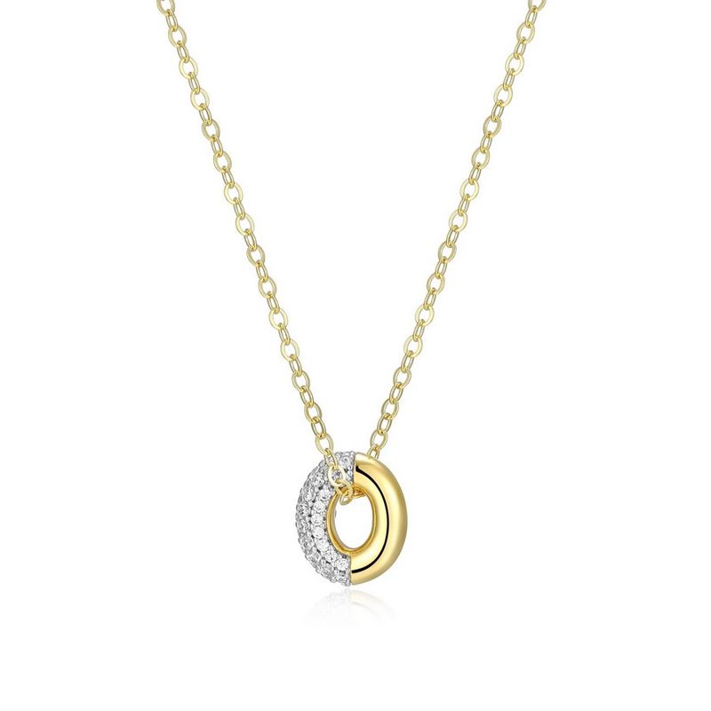 ELLE Gold Plated Sterling Silver Cubic Zirconia Necklace 30LC2K9748 Reversa