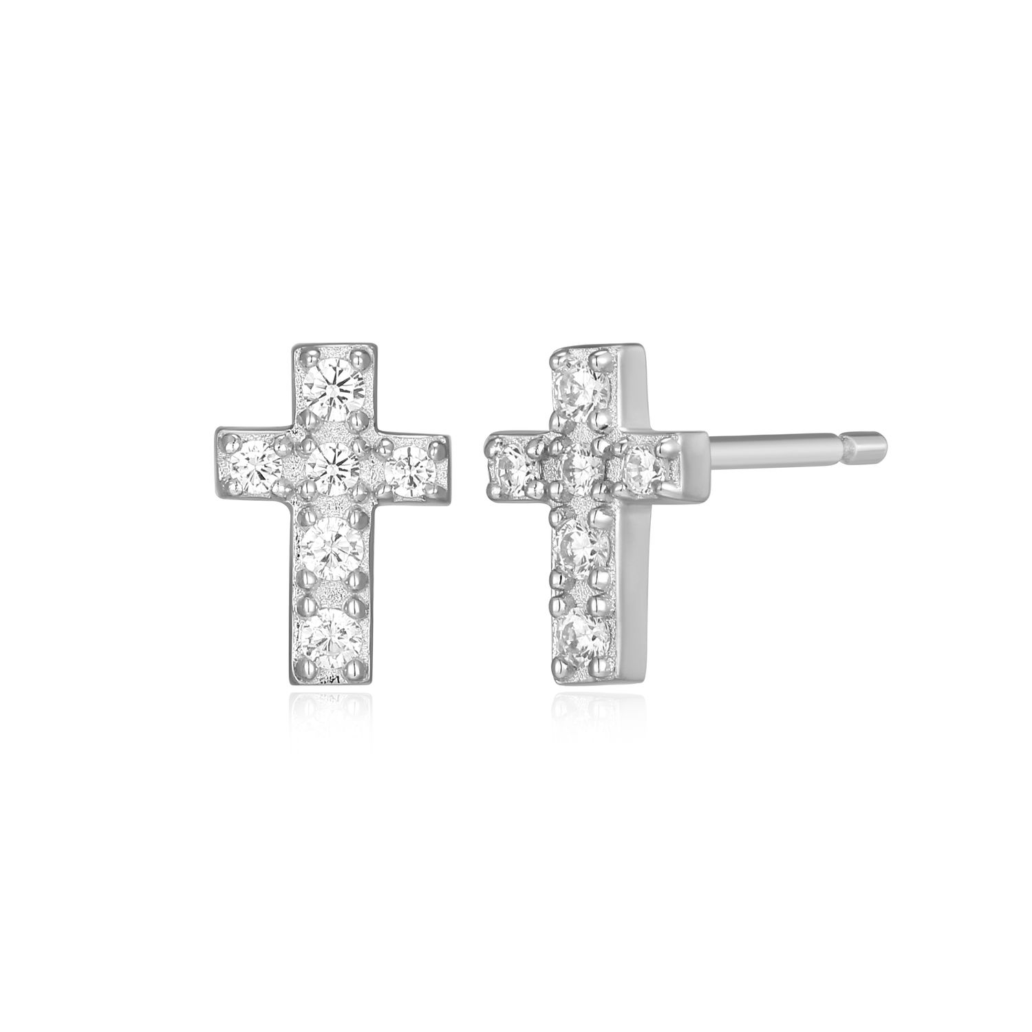 Monte Luna Lab Diamond .10TW Sterling Silver Earrings Cross R2AV1GKH00