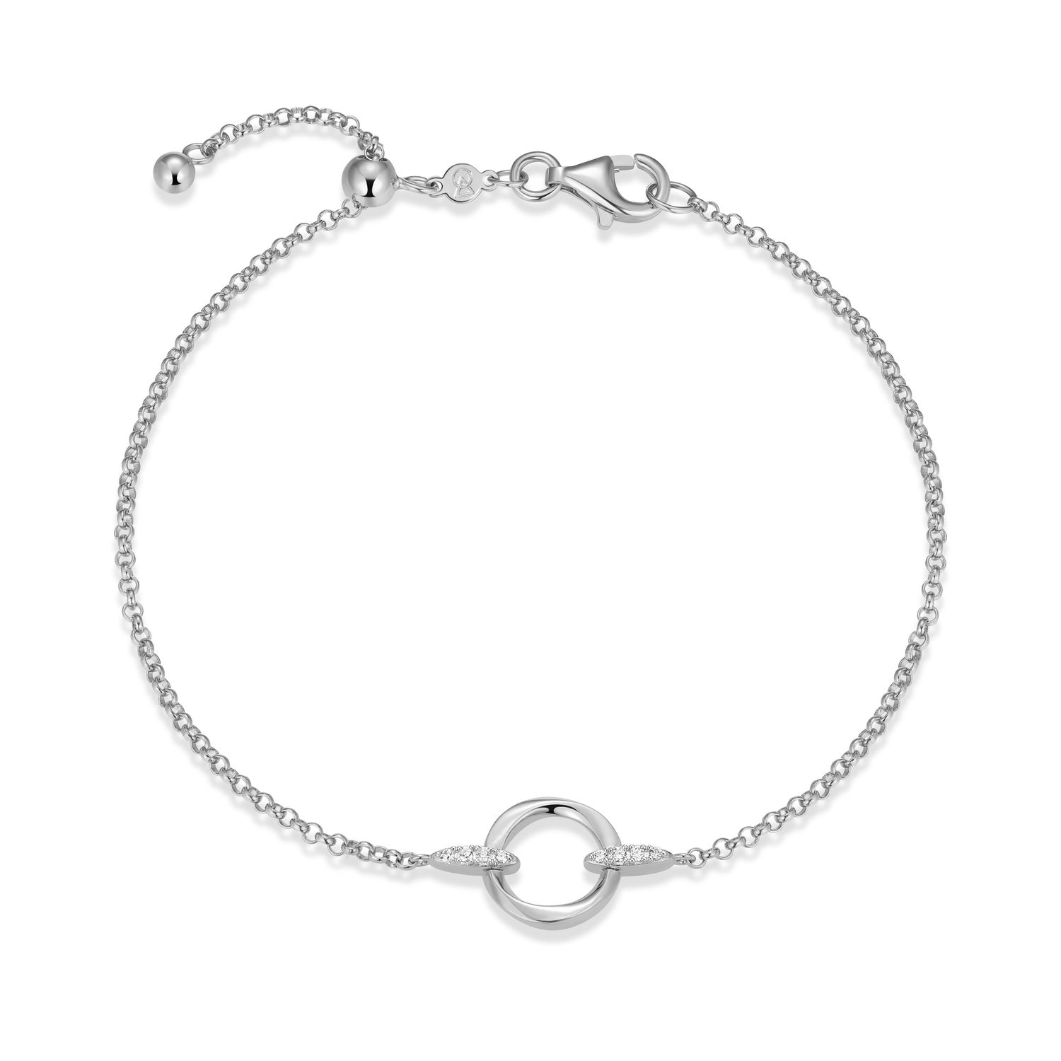 Monte Luna Lab Diamond .03TW Sterling Silver Bracelet R1AD12KH43