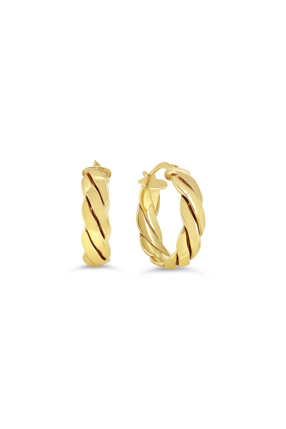 Sempre Oro 14K &amp; Silver Chunky Rope Twist Hoop Earrings 1055