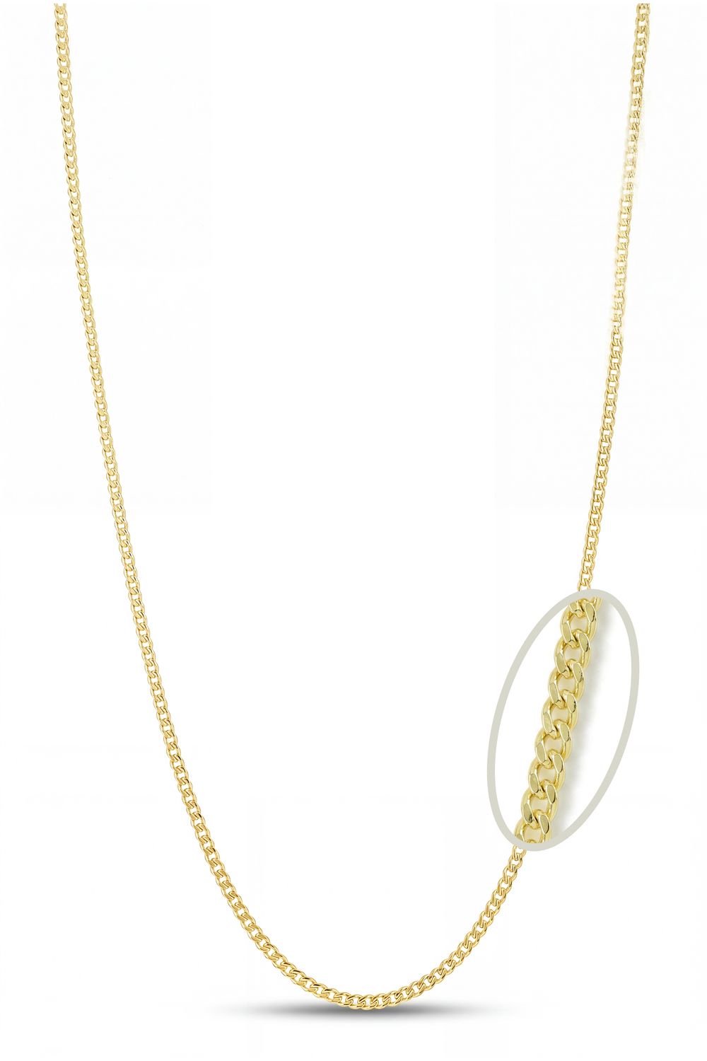 Sempre Oro 14KY &amp; Silver Curb Link 20" Chain 2006