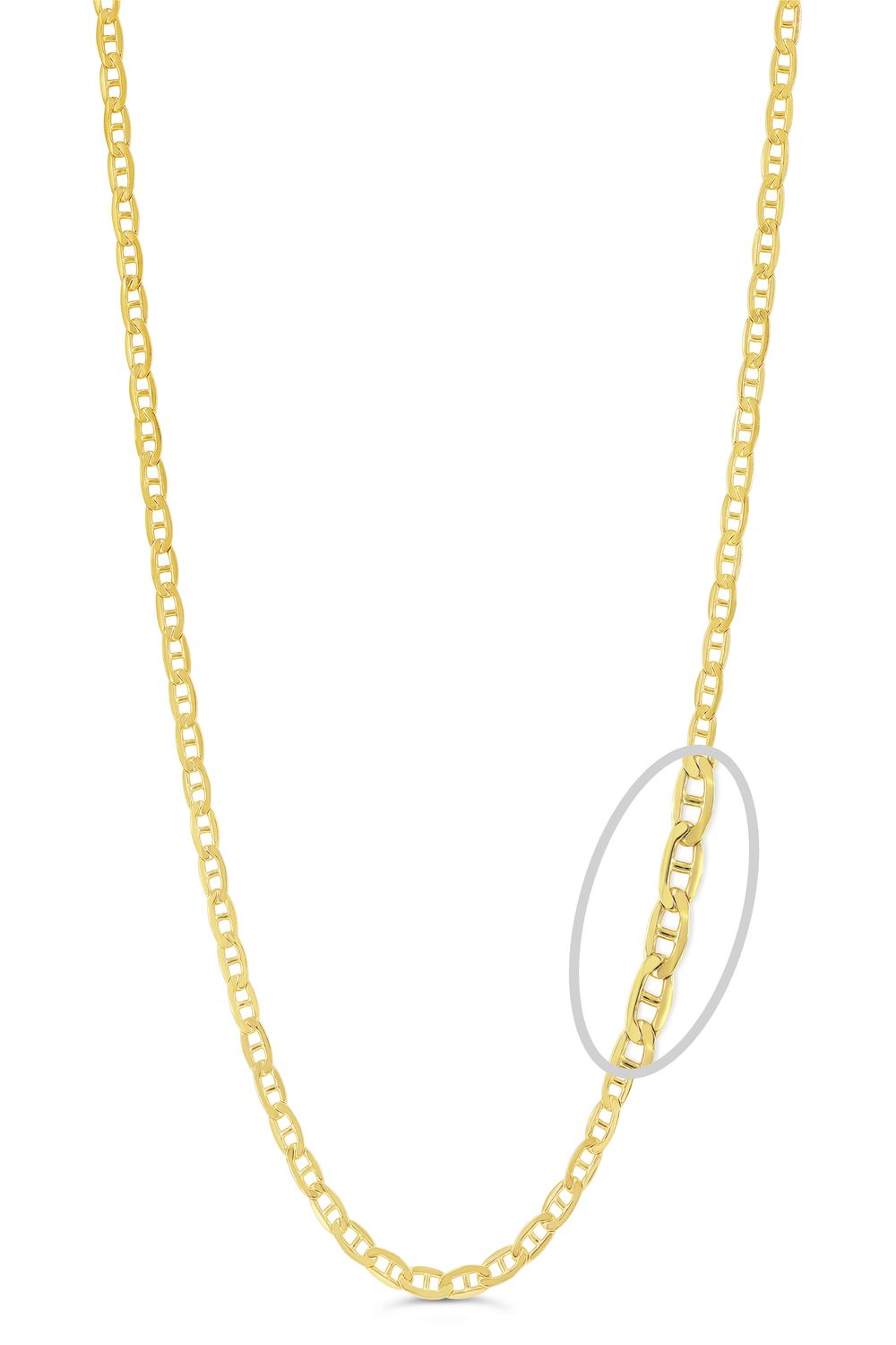 Sempre Oro 14KY &amp; Silver Classic Marine Link 18" Chain 2014