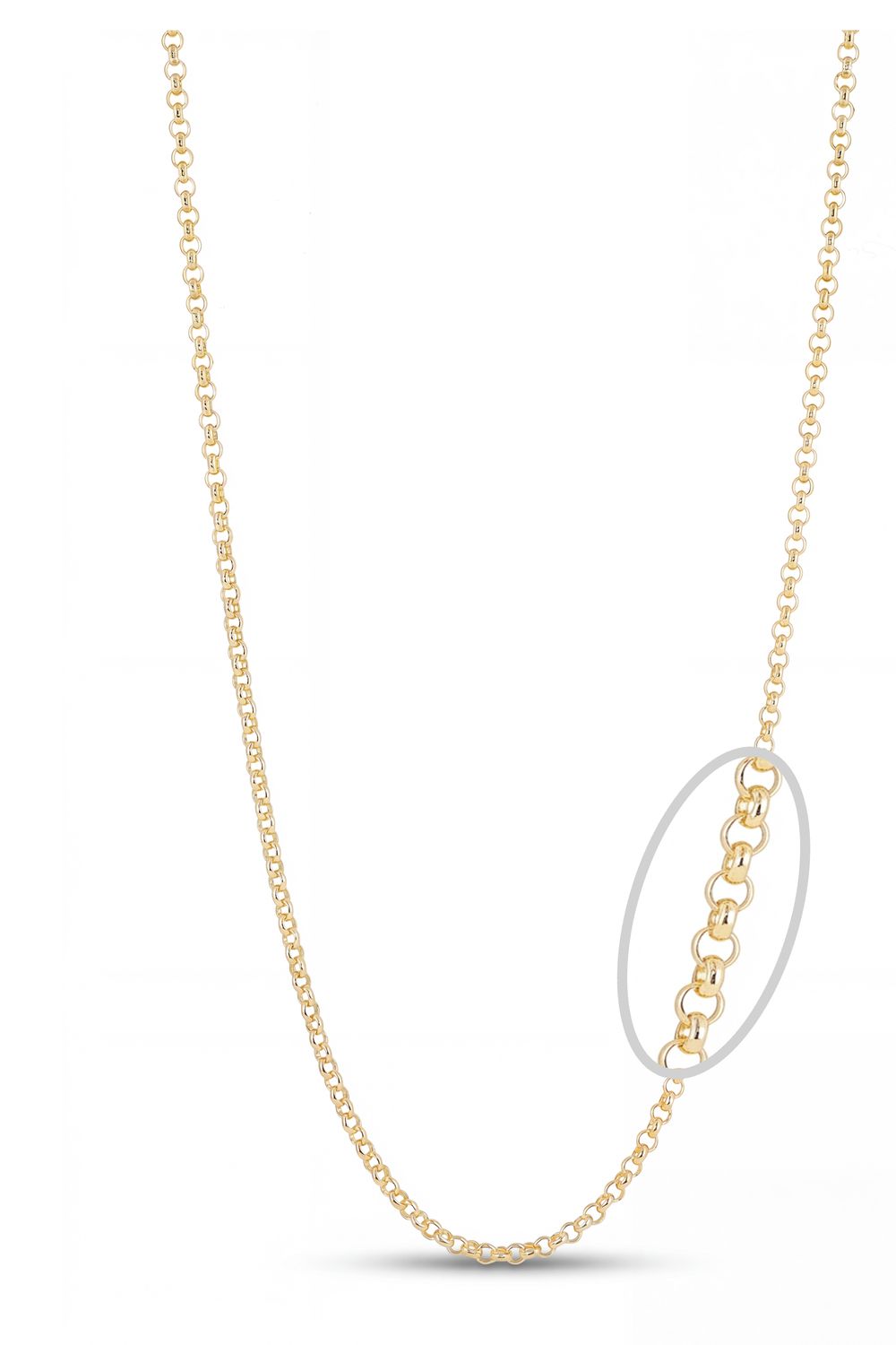 Sempre Oro 14KY &amp; Silver Rolo Link 18" Chain 2003