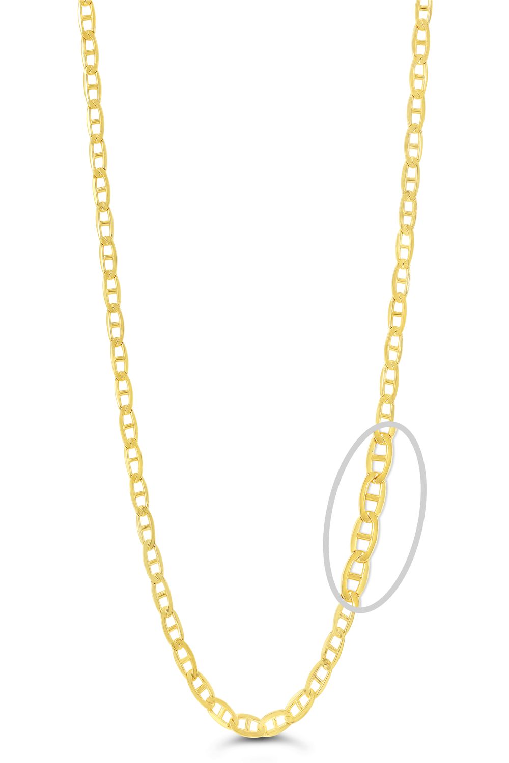 Sempre Oro 14KY &amp; Silver Classic Marine Link 20" Chain 2015