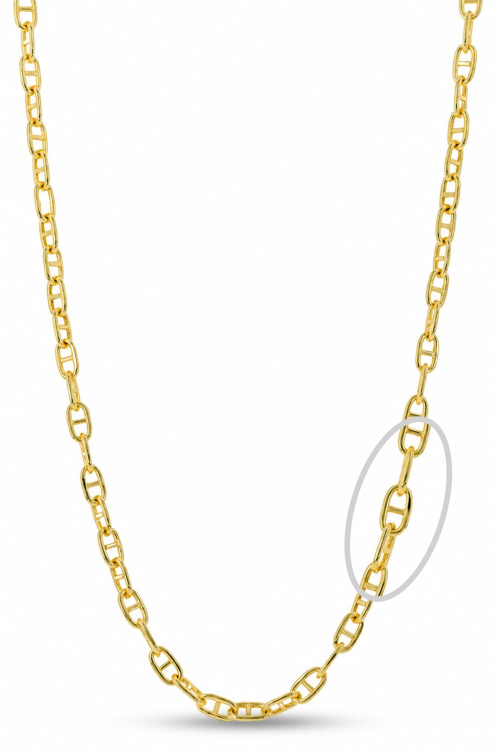 Sempre Oro 14KY &amp; Silver Cable Marine Link 18" Chain 2016