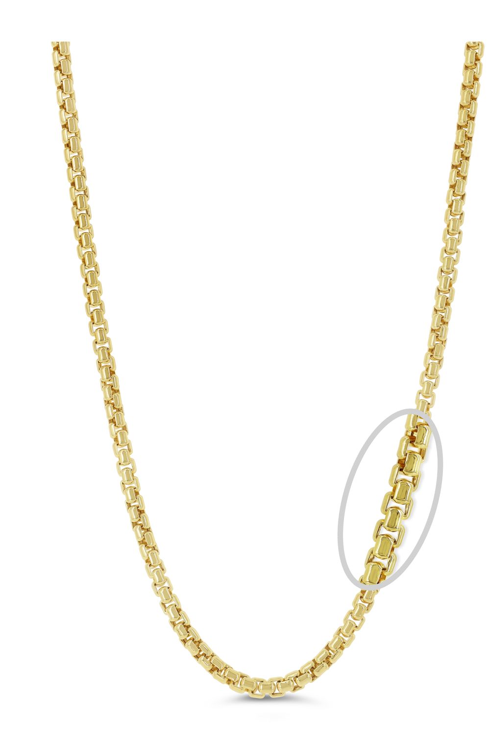 Sempre Oro 14KY &amp; Silver Rounded Box Link 22" Chain 2023