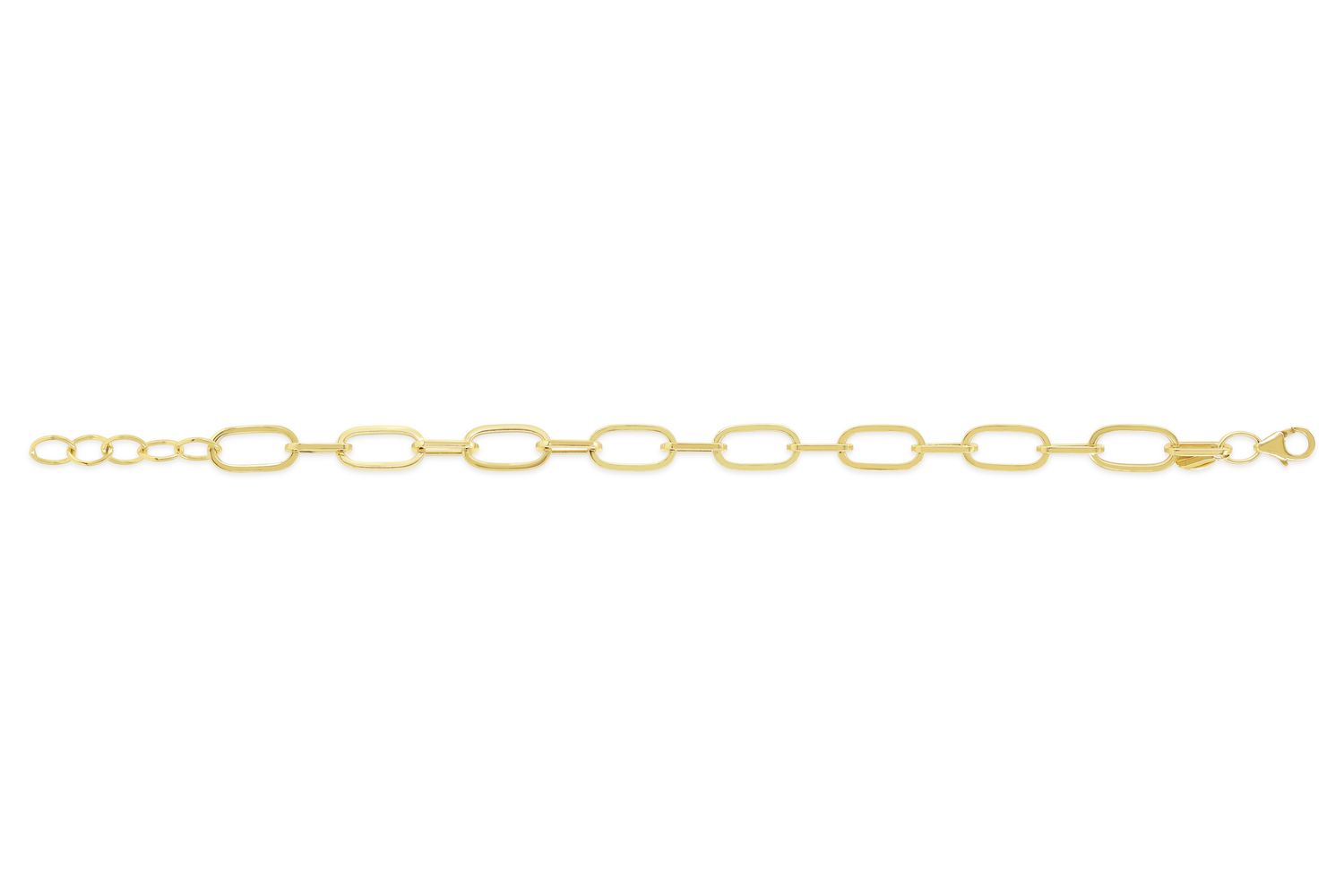 Sempre Oro 14K &amp; Silver Rounded Paperclip 7.25" Bracelet 9001