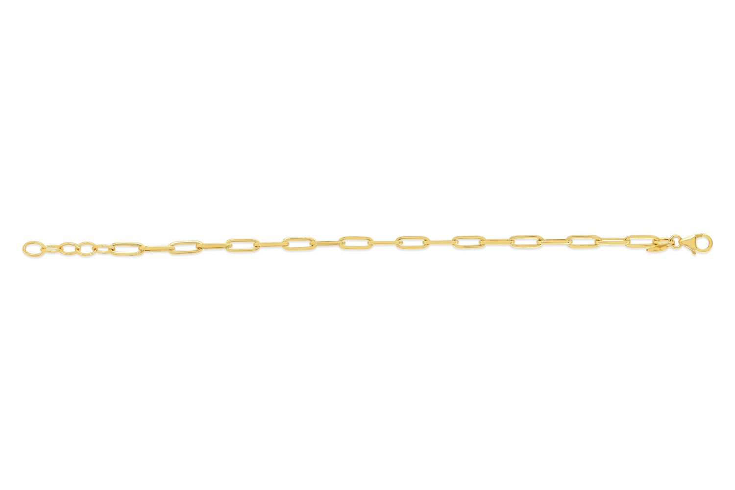 Sempre Oro 14KY &amp; Silver Paperclip Link 7.25" Bracelet 9006