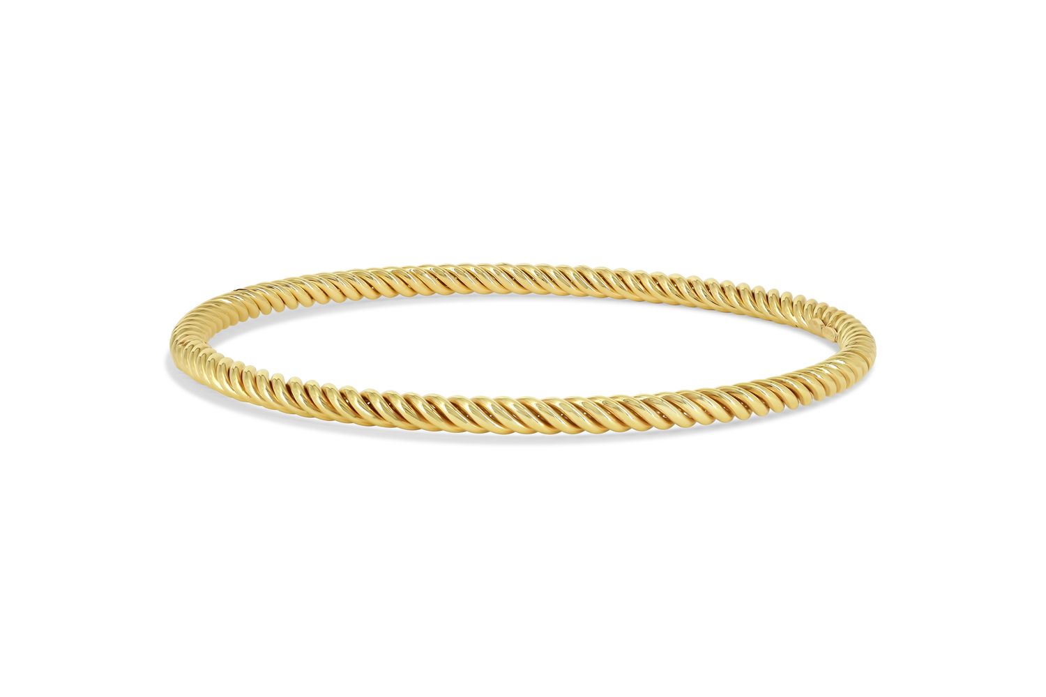 Sempre Oro 14K &amp; Silver Closed Rope Twist Large Bangle Bracelet 5005LG