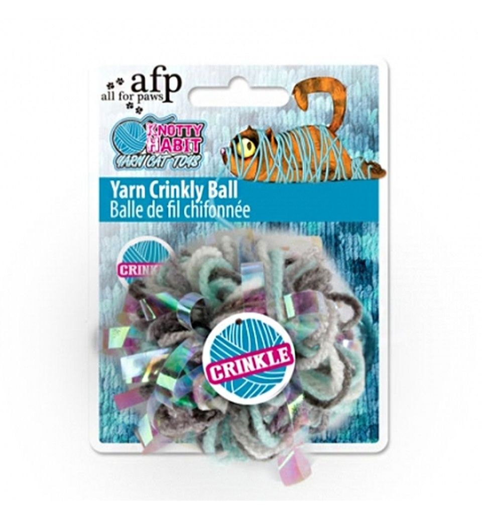 KnottyHabit cat yarn crinkle ball