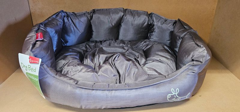 Yours Droolly Cushioned Dog bed, water resistant, fawn, large