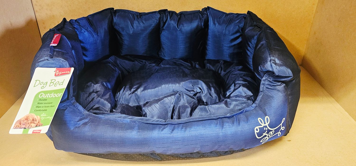 Yours Droolly Dog Bed, water resistant, blue, small